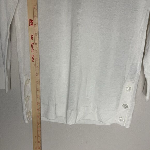 J. Crew Factory Women's NWT V Neck Tunic Sweater Linen Blend White AW729 Sz XS - Picture 5 of 9